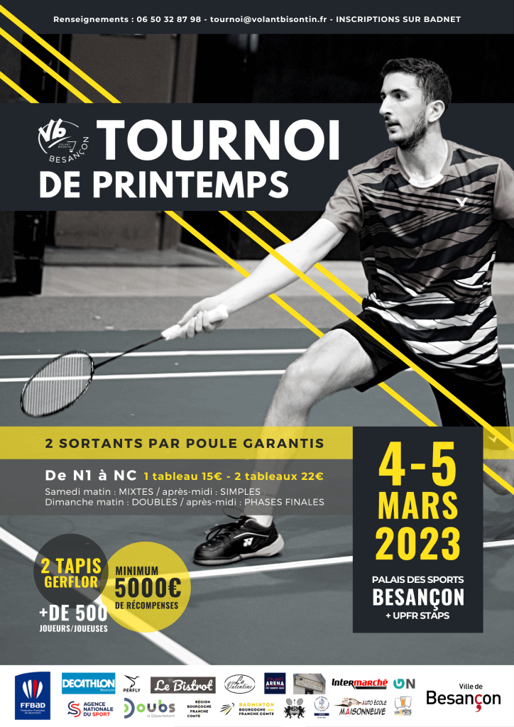 Affiche tournoi de printemps 2023