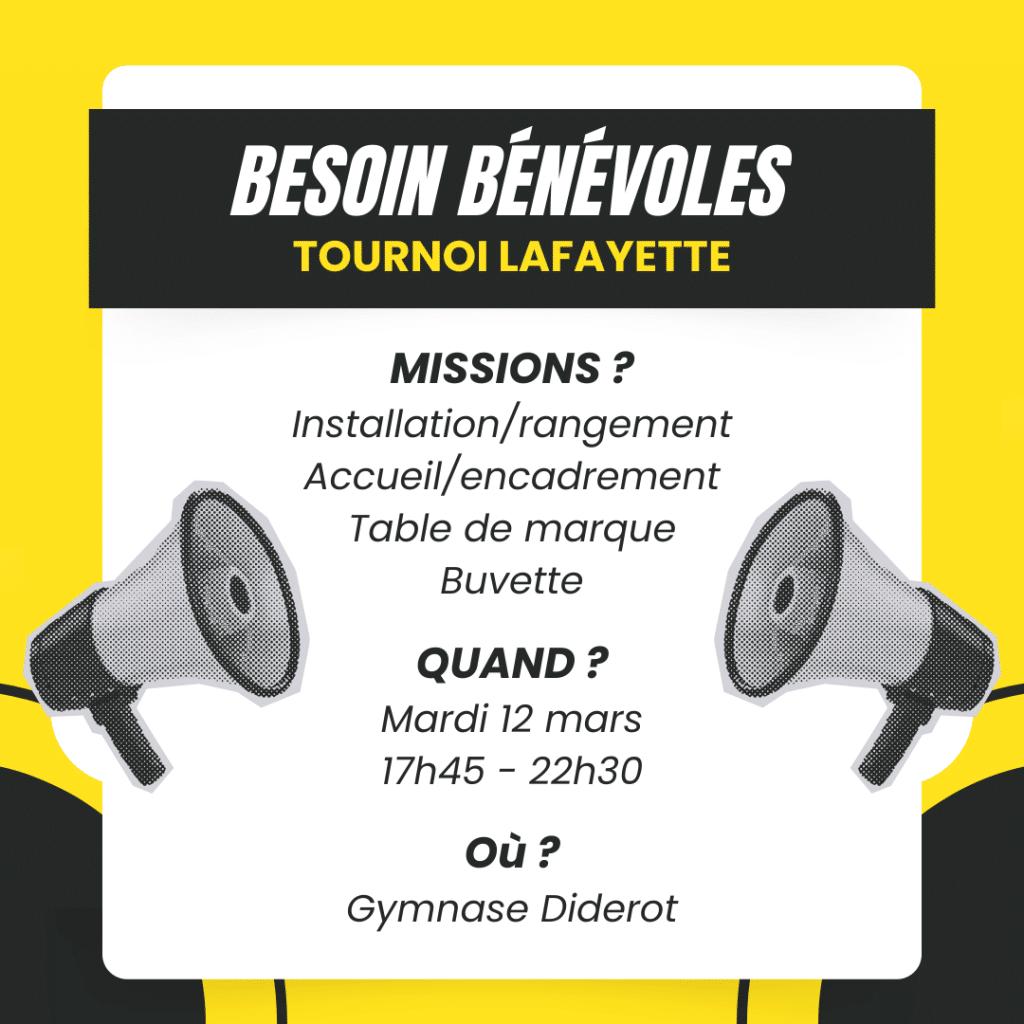 Créneaux mardi 12 mars Diderot JEUNES + ADULTES annulés - Besoin de bénévoles 3 Besoin benevoles