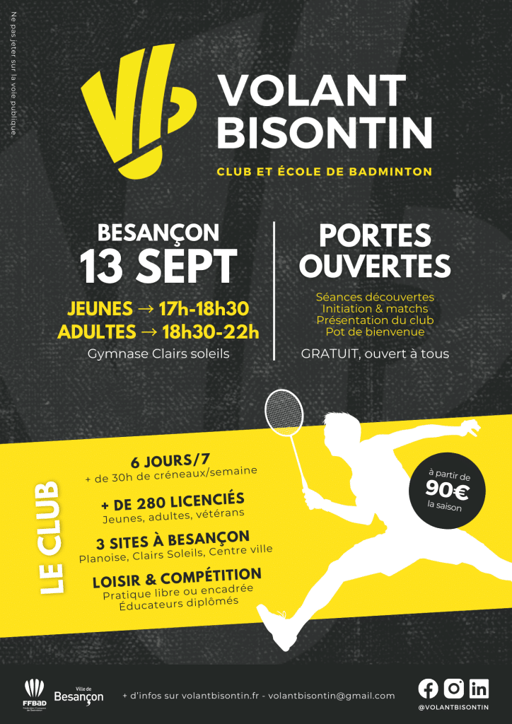 Le 13 septembre, le club ouvre ses portes ! 1 Portes ouvertes