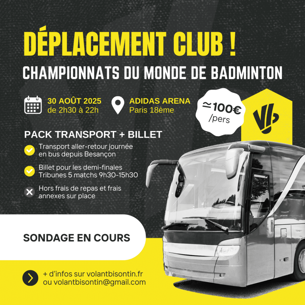 Déplacement club aux Championnats du monde de badminton à Paris, ça vous tente ? 1 Publications reseaux 4