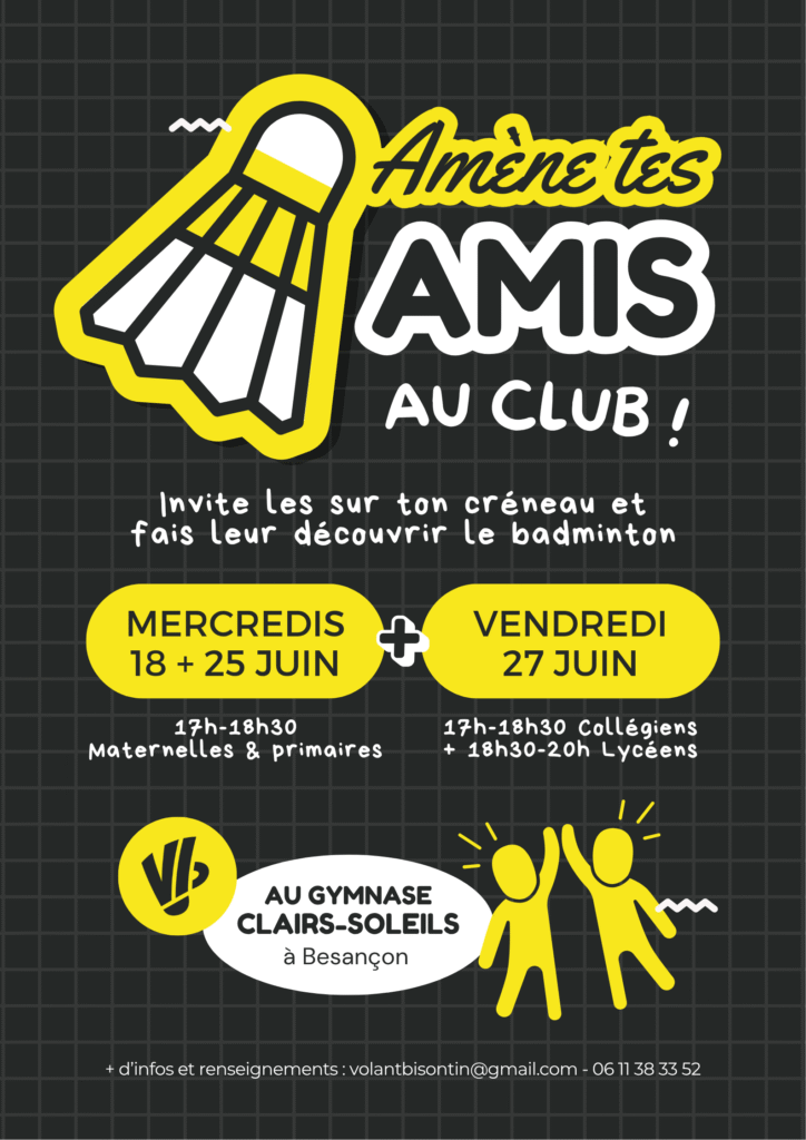 JEUNES - Amène tes amis au club les prochains créneaux ! 1 Amene tes amis
